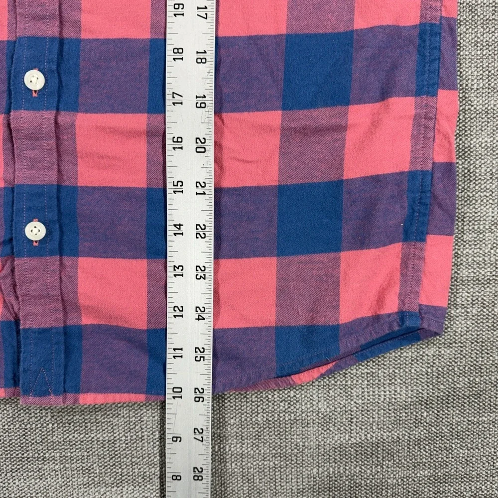 Vineyard Vines Button Down Shirt Boys L Pink Navy Blue Excellent Buffalo Check